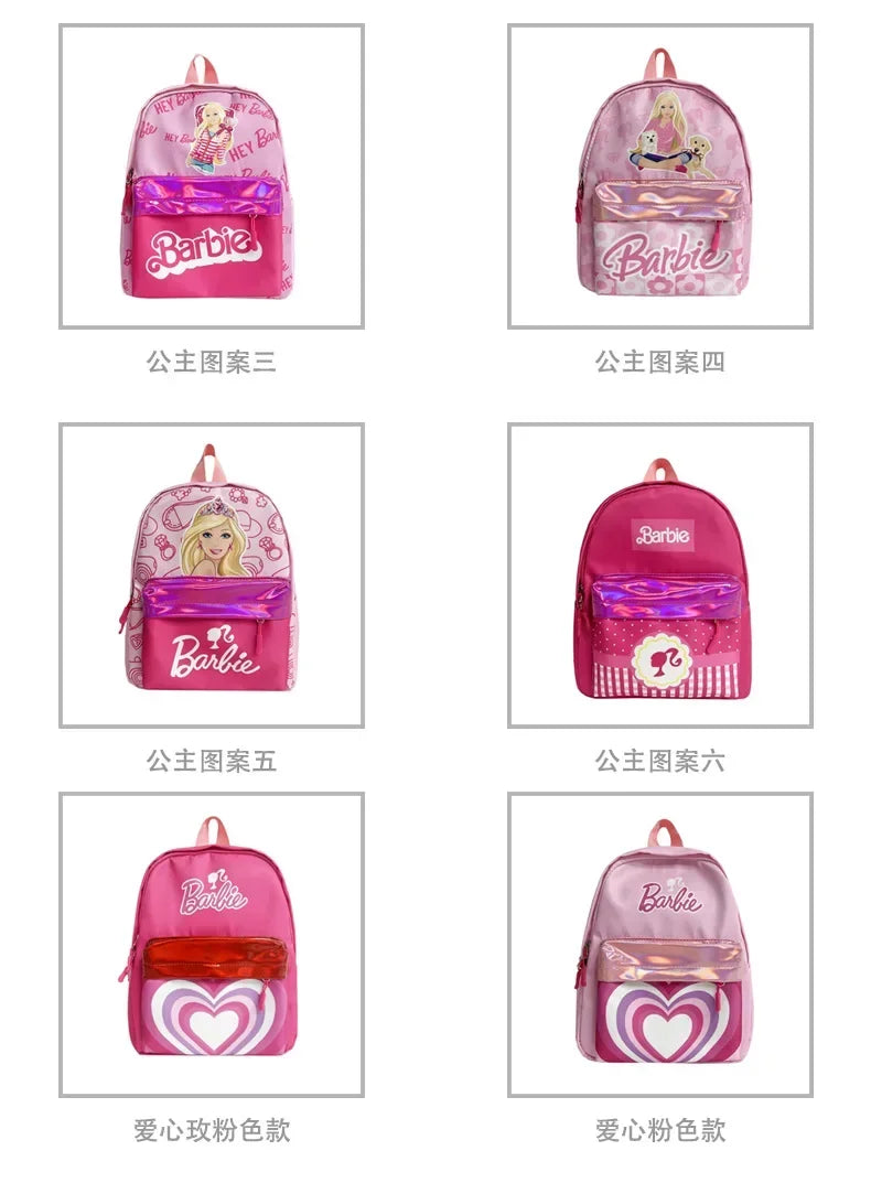 Kawaii Barbie Cartoon Anime Fashion Backpack Girl Barbie Princess Backpack Cute Kindergarten Kids Schoolbag Gift Toys