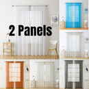 2PCS, Sheer White Curtains 2 Panels Set,  Rod Pocket Voile Fimly Sheer Drapes for Living Room/Bedroom