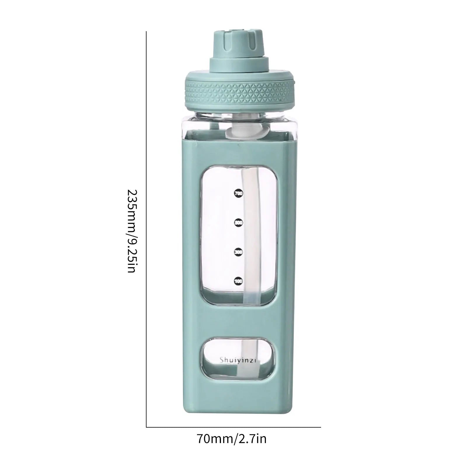 Botella de agua a prueba de fugas con pajita cuadrada, lindas botellas de agua resistentes al calor para mujeres, hombres, niños, regalos de cumpleaños