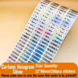 Custom Name Tag Sticker Waterproof Kawaii Stickers Decals Personalized First Name Label for Children School Stationery Bottle
