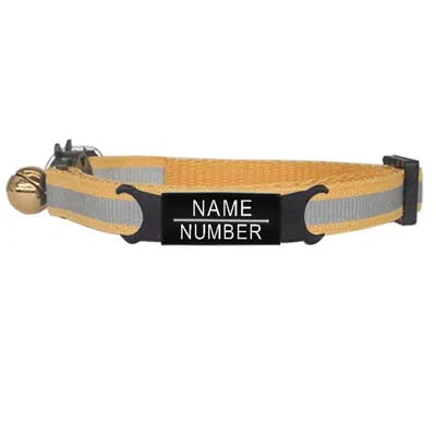 Reflective Cat Safety Buckle Collar Adjustable Custom Personalized ID Free Engraving Nylon Puppy Kittens Necklace