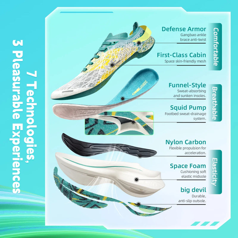 ONEMIX 2025 Marathon Carbon Plate Running Shoes Shock Absorption Ultra-light Sports Rebound Technology Outdoor Men Sneakes