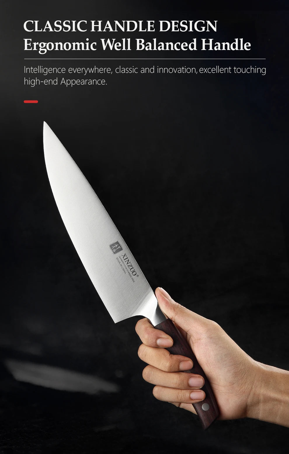 XINZUO Professional Full 7 PCS Knife Set German 1.4116 Stainless Steel Kitchen Knives Sets Best Kitchen Slicing Santoku Tool