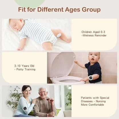 Alarma inalámbrica para enuresis de 40 m, sensor de entrenamiento para ir al baño para adultos mayores, con pulsera para niños y adultos mayores.