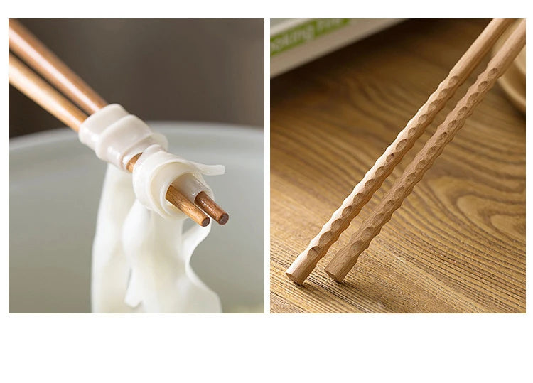 Japanese Extra Long Wooden Chopsticks Polished Beech Wood Fried Food Noodle Anti-slip Chopsticks Kitchen Cooking Tools