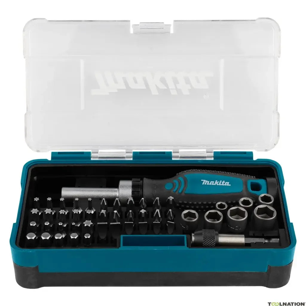 Makita-Ratchet Soquete Chave De Fenda Bit Set, Ferramentas Manuais, B-36170, 47 Pcs