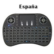 Ratón de aire retroiluminado con panel táctil, mini teclado inalámbrico para PC, Android TV Box, i8, árabe, francés, español, ruso, 2.4G 