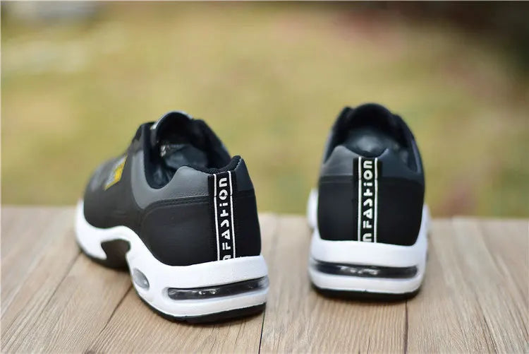 Zapatillas de running para hombre, transpirables, con amortiguación de aire, con cordones, antideslizantes, para exteriores