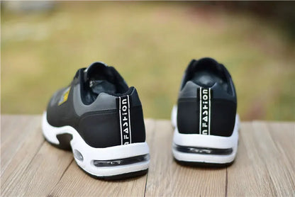 Zapatillas de running para hombre, transpirables, con amortiguación de aire, con cordones, antideslizantes, para exteriores