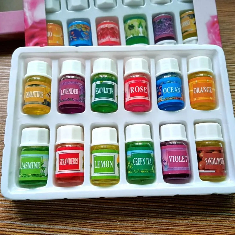Óleo essencial de aromaterapia vegetal natural, ar condicionado, perfume, difusor de aroma, fragrância, umidificador, 3ml, 12pcs