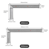 Stainless Steel 250mm/300mm Aluminum Alloy Square Ruler Right Angle Measuring Rule Tool Angle Square Ruler 90 Thickened Handle