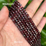 Wholesale Natural 4mm+-0.2 Red Garnet Faceted Square Loose Beads For Jewelry Making DIY Bracelets Necklace Mikubeads