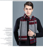 Designer Brand Plaid Men's Cashmere Scarf Winter Warm Scarves Shawls Casual Business Long Wraps Pashmina Christmas Gift for Man