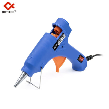 JCD 20W Hot Melt Glue Gun with 7MM 10Pcs Transparent Glue Stick Mini Gun Home Electric Temperature Gun Maintenance Tools