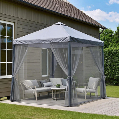Outdoor Sheer Curtains for Patio Mosquito Netting Rod Pocket Garden Mesh Voile Drapes Mosquito Curtains for Porch Pergola
