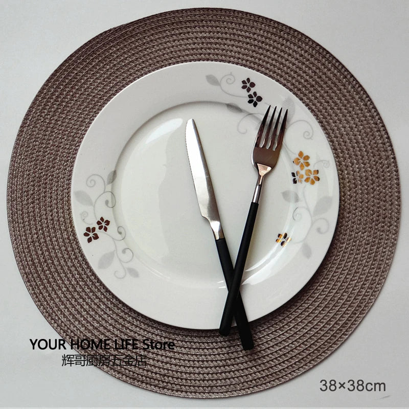 Round Placemats Set  Braided Circle Place Mat Washable Table Mats for Kitchen Dining Table Mixed Color Non-Slip Place mats