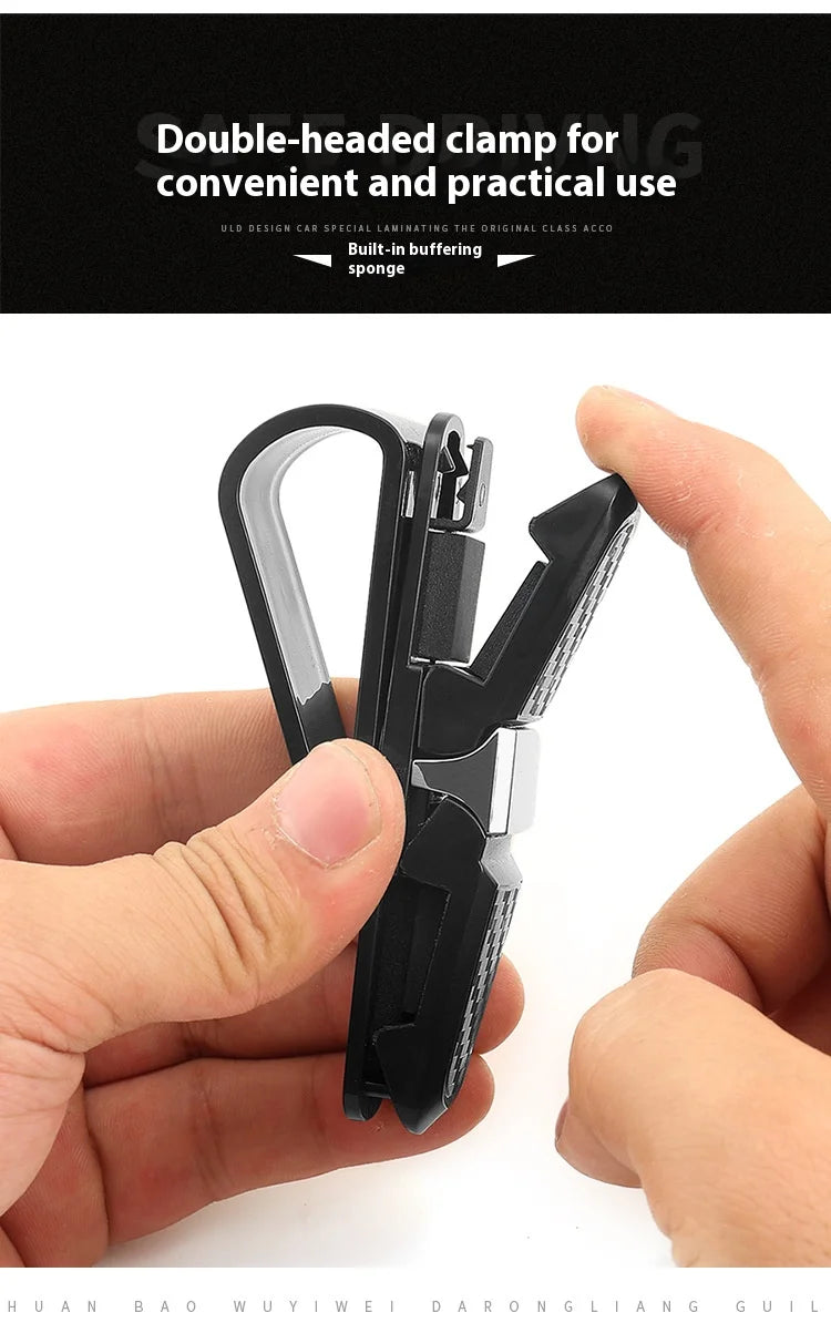 80-degree Rotating Multi-functional Car Eyeglass Storage Clip Bidirectional Automobile Eyeglass Clip Holder for Easy Access