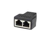 Network RJ45 Cable Port Network Cable Splitter Extender Plug Adapter Connector (8 Core) Split Into Two Splitter