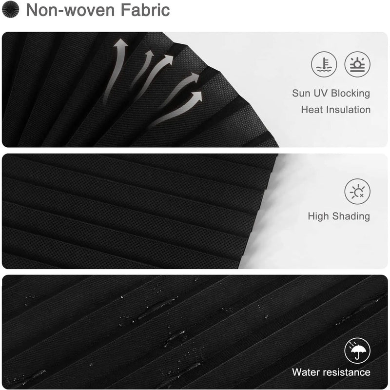 Blind for Window Self Adhesive Pleated Blinds Cordless No Drill Fabric Blinds Room Darkening Shades Blackout Shades for Bathroom
