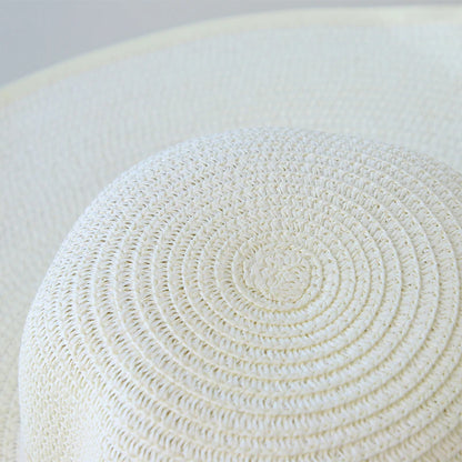 Summer Women Straw Hat Bowknot Wide Brim Floppy Panama Hats Female Lady Outdoor Foldable Beach Sun Cap
