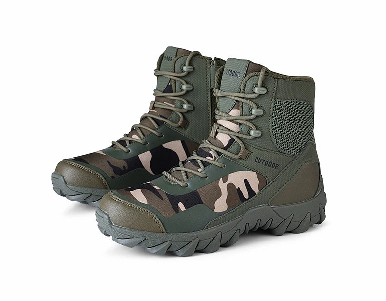 Upgraded Tactics Combat Training Boots Male Outdoors Camping Anti-wear Rapid Response Hiking Shoes Fishing Hunting Sneakers Men