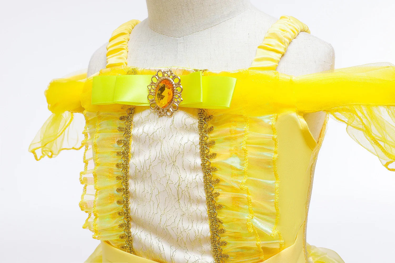 2025 Cosplay Belle Princess Dress Girls Dresses For Beauty and beast Party Clothing Magic stick crown Costume 3-12Y