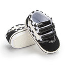 Zapatos Meckior para bebé niño y niña, zapatillas de lona con suela de goma antideslizante y diseño de rayas a cuadros, para primeros pasos, zapatos casuales unisex para bebé.