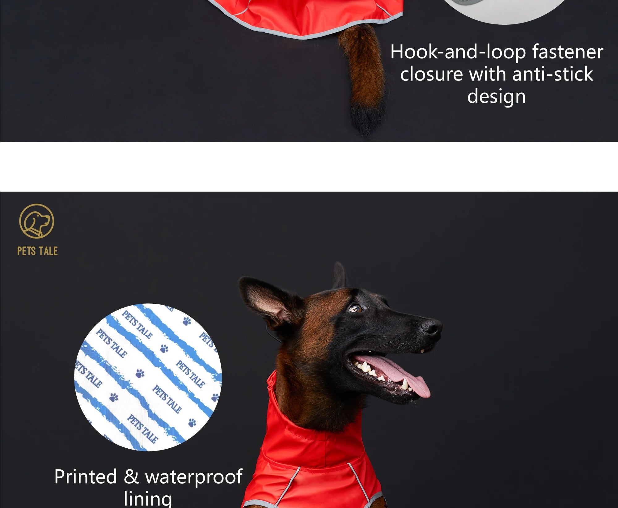 Waterproof Dog Raincoat with Reflective Strips and Adjustable Hood - Red, Yellow, Navy Blue