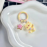 1/6Pcs Colorful Cat Bell Keychains for Friends Backpack Phone Pendant Hangings Couple Cartoon Animal Paw O-shaped Keychains