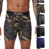 4pcs Set Mid-Long Boxer Shorts Men's Underwear Cotton Breathable Male Underpants for Men Homme Boxershorts Slips Soft Panties