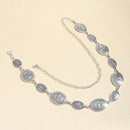 1/2pcs Retro Style WOMEN'S Metal Waist Chain Accessories Decorative Circle Carved Chain Belt High Style Accessories