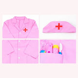 Kids Nurse Clothing Pink Children Cosplay Costumes Accessory Halloween Play the Role Props Uniform for Boys Girls Kid Gifts TMZ