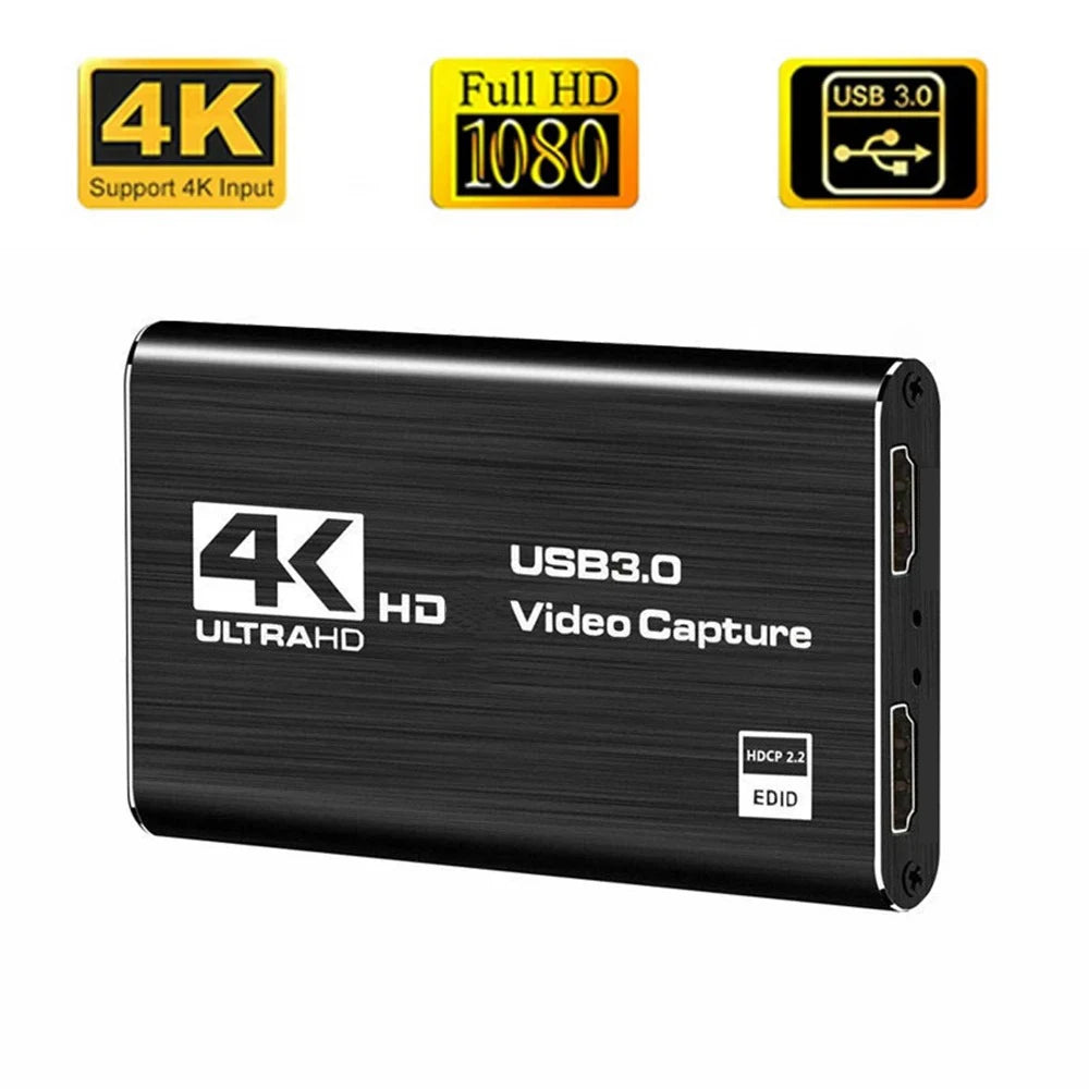 Tarjeta de captura de video 4K 1080P 60 fps HD, caja de grabación para cámara, compatible con HDMI a USB 3.0, grabadora de transmisión en vivo para PC