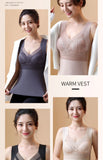 Women Winter Velvet Padded Vest Thermal Underwear Camisole Warm Sling Vest Tops 2-in-1 Built-in Bra Undershirt Intimate