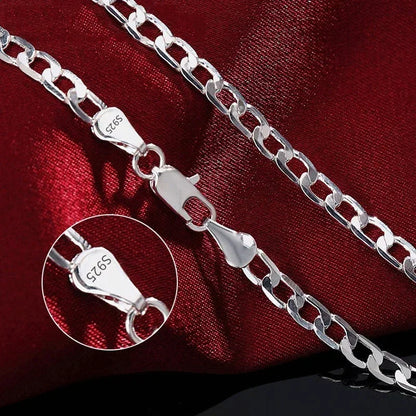 Collar de plata de ley 925 para hombre, venta al por mayor, 2/4/6/8/10/12 mm, cadena de 40-75 cm, cierre de langosta, joyería de compromiso para hombre, niño y mujer.