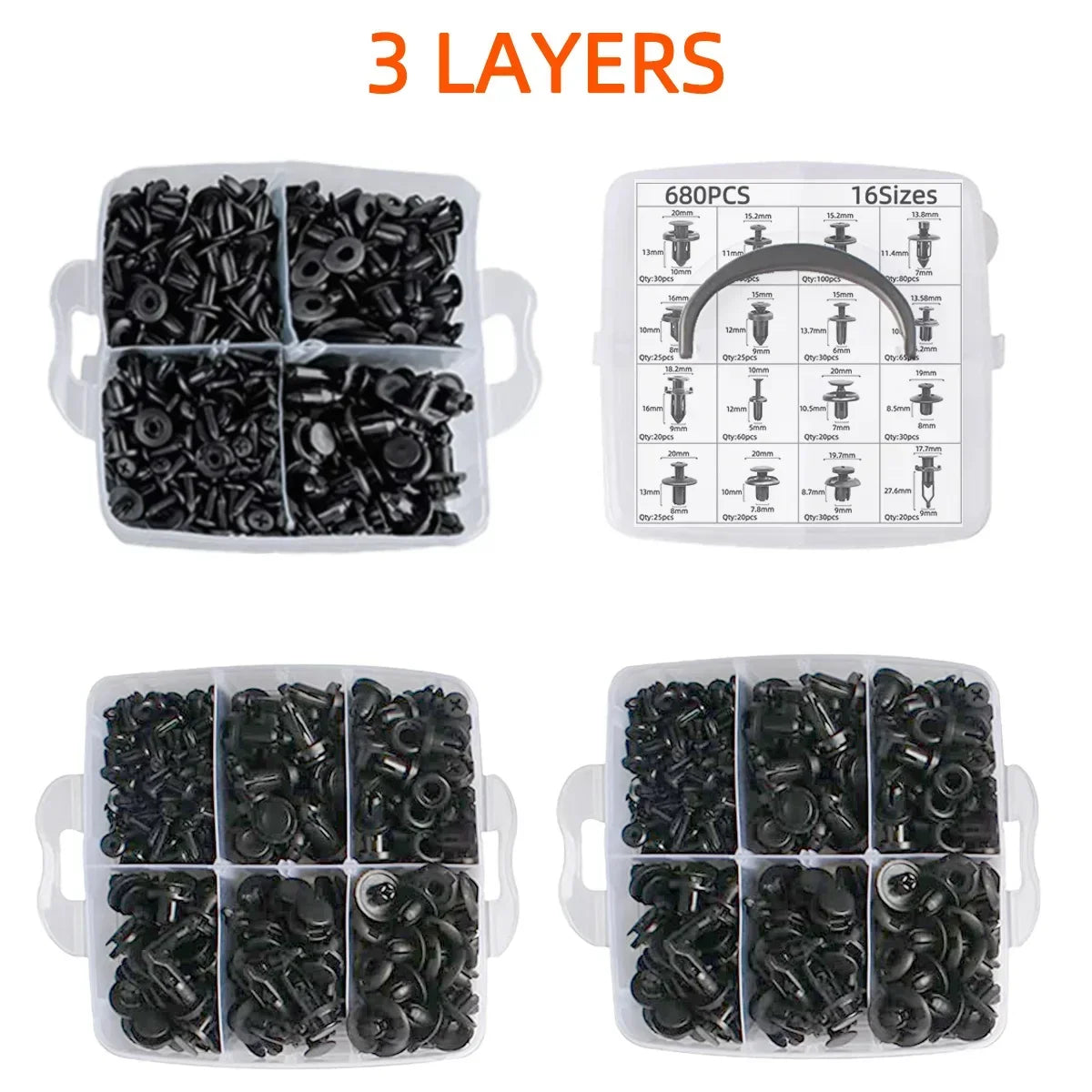 Auto Plastic Bumper Fastener Rivet Retainer Push Type Engine Cover Fastener Fender Car Door Trim Panel Clip