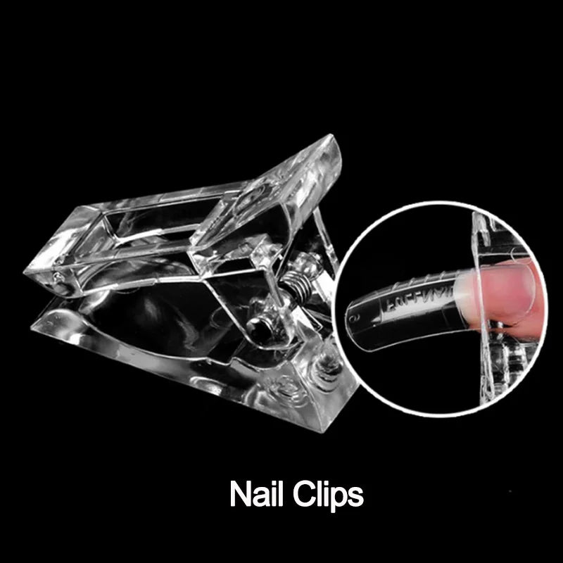 20/100Pcs False Clear Nails Full Cover Nail Tips DIY Manicure Tool For Acrylic UV Nail Gel Quick Extension Tool Kits