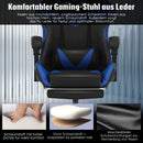 Massage Gaming Chair,Computer Chair with Footrest and Lumbar Support, Height Adjustable Gaming Chair with 360°-Swivel Seat and