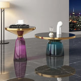 Artistic Glass Coffee Tables, Creative Design End Tables for Living Room , Stylish Accent Tea Table with Various Sizes & Colors