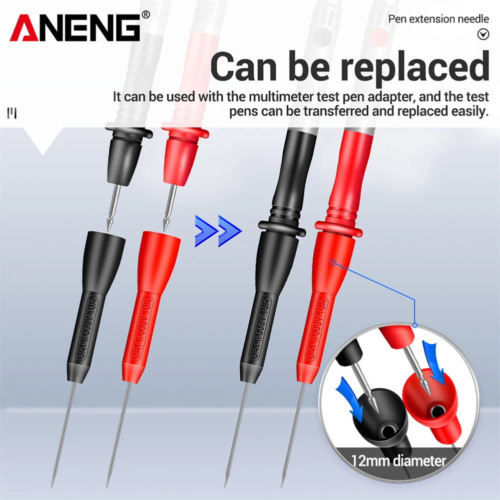 2/4/6pcs Insulation Piercing Needle Pin Non-Destructive Multimeter Test Probe 10A 600V for 2mm Test Lead Multimeter Test Probes