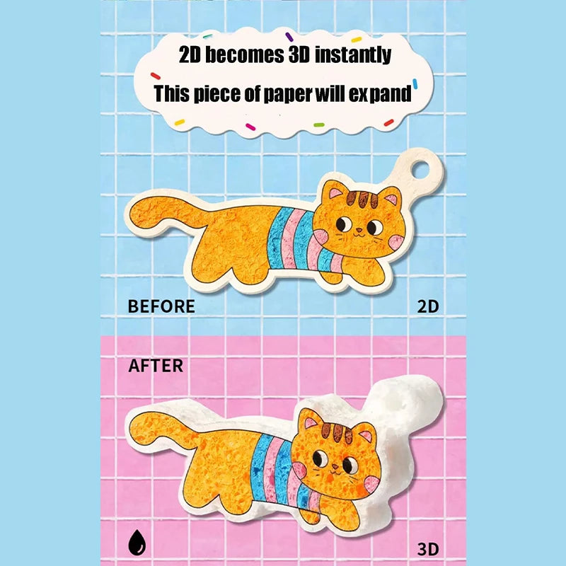 Magic Puffy Paint, 3D Drawing Magic Canvas Sponge, Texture Painting Kit, DIY Bubble Drawing Pens Art Supplies Crafts For Kids