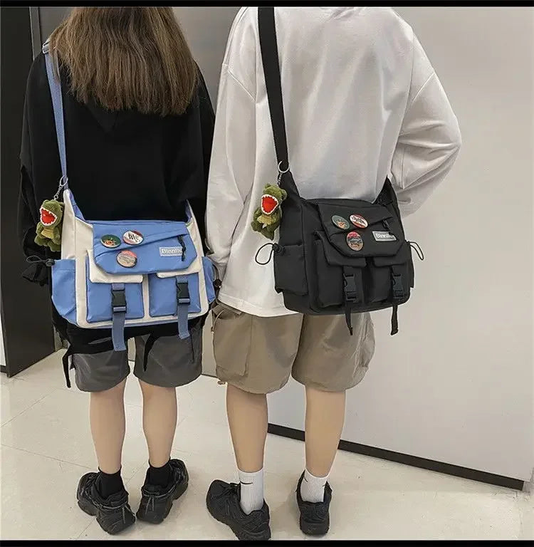 Harajuku Men Nylon Crossbody Bags for Women Messenger Bag Girls School Book Bags Youth Canvas Handbags Shoulder Bag Sac Bolsas