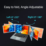 14 inches Laptop Expansion Screen FHD Portable Tri-screen Monitor with 1 Cable for 2 Displays for Windows MacOS for 15-17.3 inch