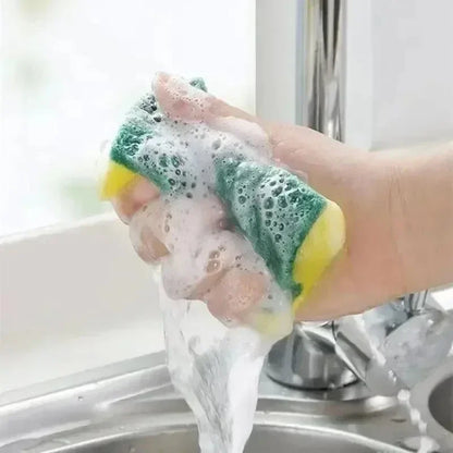 100/1 pçs cozinha lavar louça esponja macia absorvente limpo esfregar pote ferrugem esfregão remoção kits escova de limpeza doméstica esponja