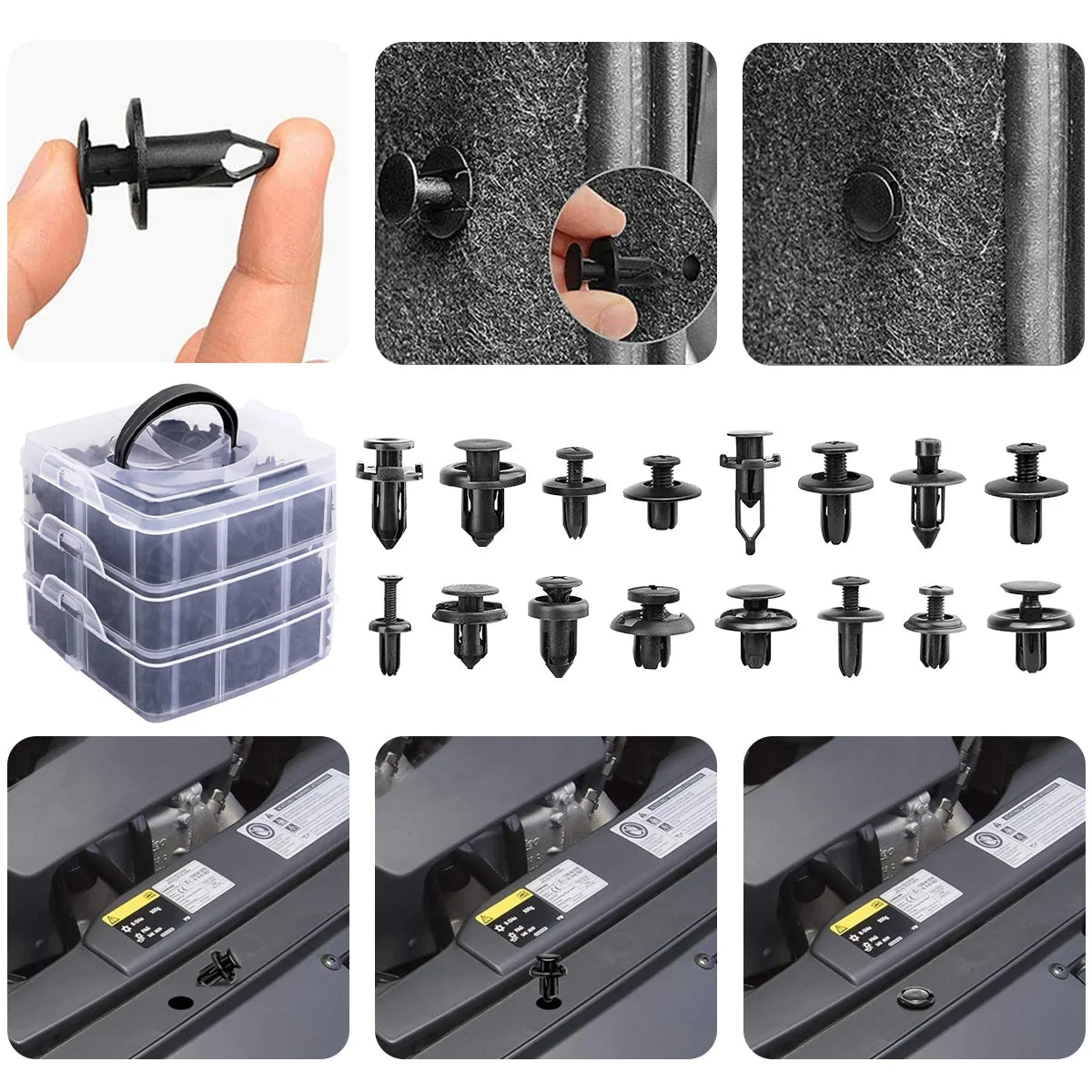 Auto Plastic Bumper Fastener Rivet Retainer Push Type Engine Cover Fastener Fender Car Door Trim Panel Clip