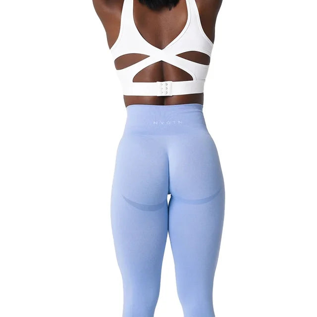 Nvgtn salpicado sem costura elastano leggings mulheres calças de treino macio roupas de fitness calças de yoga cintura alta ginásio wear