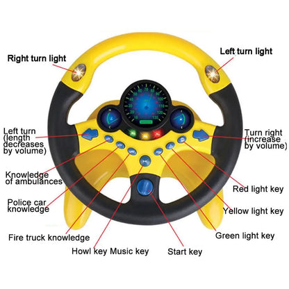 Volante eléctrico portátil tridimensional con simulación de conducción, juguete con luz y sonido, regalo educativo para niños.