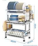 High Quality Kitchen Utensil Storage Rack Household Countertop Storage Rack 3-Layer Cupboard Multifunctional Utensil Drain Rack