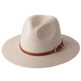 56-58-59-60CM New Natural Panama Soft Shaped Straw Hat Summer Women's/Men's Wide Brim Beach Sun Cap UV Protection Fedora Hat