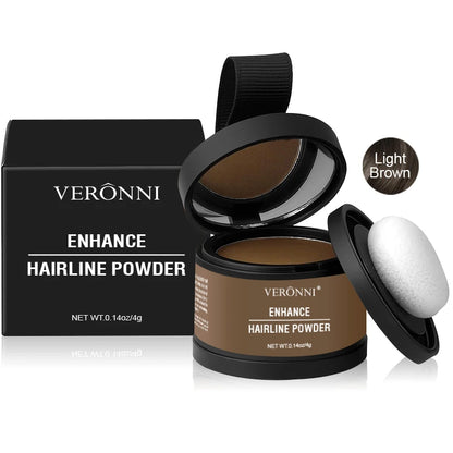 Polvo corrector de línea de cabello esponjoso, fibras temporales para cabello negro, raíces, cobertura de canas, polvo de sombra de línea de cabello al instante 